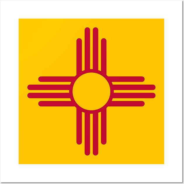 State Flag of New Mexico, USA - Zia Sun Symbol Wall Art by SolarCross